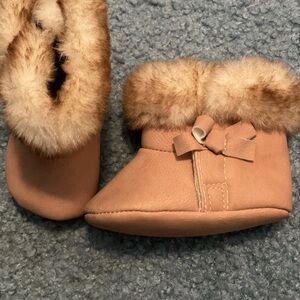 Baby Faux Fur Booties with Bow